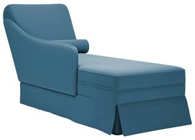 Sdraio Con Capezzale E Bracciolo Destro İn Velluto Blu /