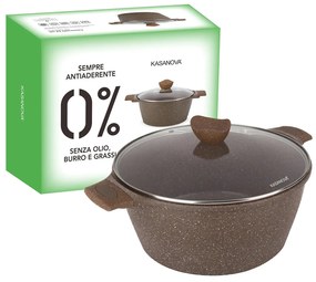 Casseruola 28 cm antiaderente 0 grassi con coperchio