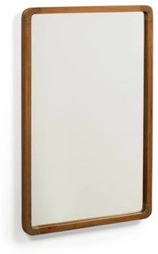 Kave Home - Specchio Shamel in legno massiccio di teak finitura noce 45 x 70 cm