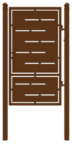 Cancello manuale con serratura manuale Privacy in ferro, apertura a destra, L 104.5 x H 180 cm, di colore ruggine