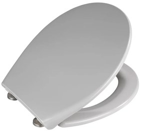 Sedile per wc grigio chiaro con chiusura facilitata , 44,5 x 37,5 cm Samos - Wenko