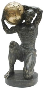 Statua Decorativa DKD Home Decor Nero Dorato Resina Uomo Moderno (23 x 19 x 42 cm)
