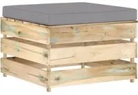 Ottomana Modulare con Cuscino in Legno Impregnato Verdecod mxl 96758