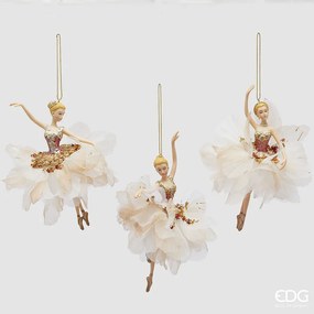 EDG - Enzo De Gasperi addobbo di natale Ballerina set 3 pezzi assortiti h 17 cm