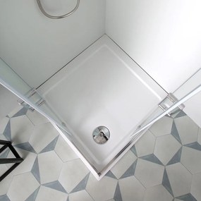 Box Doccia In Cristallo Satinato Quadrato 80X80 Con Ante Scorrevoli | Genova