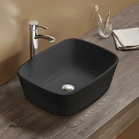 Lavabo D'Appoggio "Break The Rules" Da 50,5x38 Cm Nero Lucido