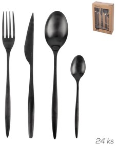 Posate nere in acciaio inox 24 pz – Orion