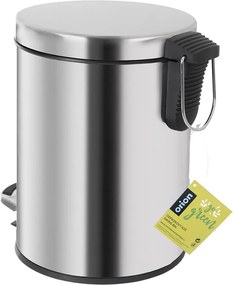 Cestino per rifiuti con piedini in acciaio inox in argento lucido 3 l - Orion