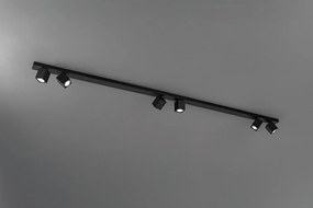 Perenz Oddy • faretto / plafoniera orientabile in alluminio — varianti 12×6, 60×6, 120×6, 200×6 cm, bianco opaco / nero opaco