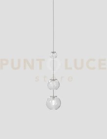 Oto sospensione peab cristallo rigadin nickel satinato 1 luce attac...