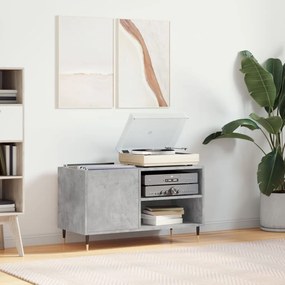 Mobile porta dischi grigio cemento 85x38x48cm legno multistrato