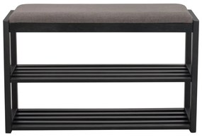 Scarpiera nera in legno di quercia con panca Confetti - Rowico