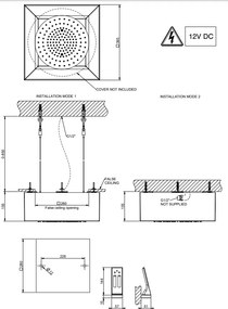 Sistema doccia a soffitto controsoffitto con cromoterapia e funzione pioggia white afilo 57603 Gessi