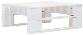 Ottomana da giardino pallet in legno di pino impregnato bianco