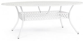 Tavolo arredo giardino alluminio ovale bianco Ivrea cm 148x201