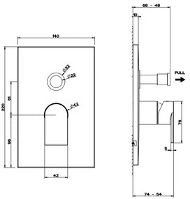 Parte Esterna Miscelatore A Parete 2 Vie Con Deviatore Automatico senza parte incasso Cromo Via Manzoni 44634 Gessi