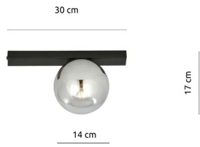 Plafoniera FIT 1xE14/10W/230V nero/grigio