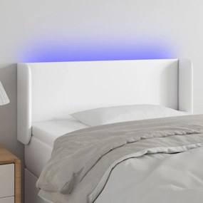 Testiera A Led Bianca 103x16x78/88 Cm İn Similpelle /