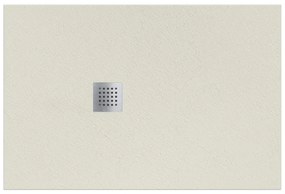 Piatto doccia SANYCCES in resina Strato crema L 110 x L 80 x H 2.7 cm opaco effetto pietra