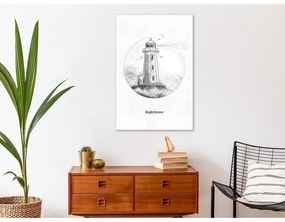 Quadro Black and White Lighthouse (1 Part) Vertical