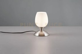 Cup ii lampada in acciaio e vetro calice satinato h.18cm 1 luce att...