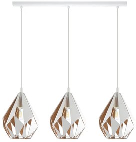 Lampadario Design Carltonmet oro paralume bianco 3x E27 Ø0cm EGLO