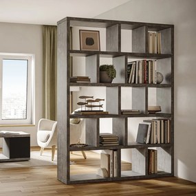 Libreria grigia effetto cemento 150x198 cm Berlin - TemaHome