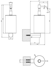 Dispenser portasapone a parete nero opaco rilievo Gessi