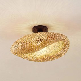 Plafoniera Lindby Eleane, bambù, naturale, Ø 50 cm