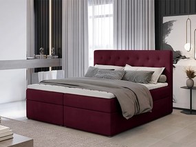 Letto matrimoniale boxspring Consuelo - 160 x 200 cm , Tessuto rosso