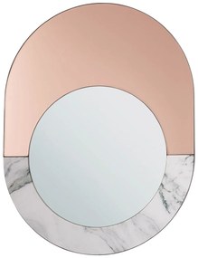 Specchio ovale 65 x 50 cm effetto marmo RETY Beliani