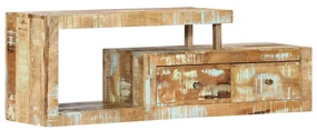 Mobile Porta Tv 120x30x40 Cm İn Legno Massello Di Recupero /