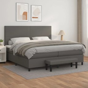 Giroletto A Molle Con Materasso Grgio 200x200 Cm İn Similpelle /