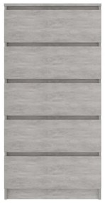 Credenza Cassetti Grigio Cemento 60x35x121 cm Legno Multistrato