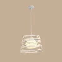 Lampadario moderno sospensione fasce intrecciate ferro opaco attacco E27 max 1x60W lunghezza filo 100cm 230V BIANCO