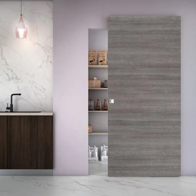 Porta scorrevole Space Pietra Quadra in legno grigio, L 101 x H 230 cm, con binario Invisibile Sinistra