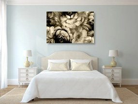 Quadro su tela – Mondo impressionista dei fiori in versione seppia