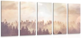 Quadri 5 pezzi – Foresta nebbiosa
