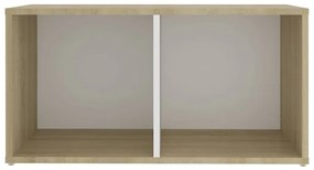 Mobile TV Bianco e Rovere Sonoma 72x35x36,5cm Legno Multistrato