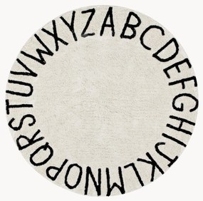 Tappeto rotondo con motivo a lettere ABC