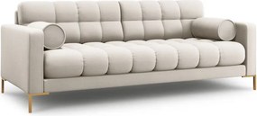 Divano Bali 3 posti in tessuto strutturato con gambe oro - L177cm