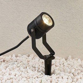 Faretto LED da esterno Maris con picchetto, nero Lindby, Nero, Metallo, Moderno
