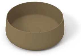 Lavabo da appoggio OLYMPIA CERAMICA tondo piletta non inclusa in ceramica marrone piletta non inclusa