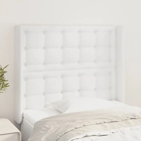 Testiera Ad Orecchio Bianco 103x16x118/128 Cm İn Similpelle /