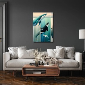Quadro su tela – Eleganza delle balene sotto la superficie