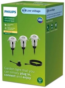 Philips - SET 3x Lampada da incasso da esterno LED SPORE LED/1W/24/230V IP67