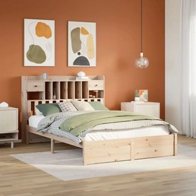 Letto libreria senza materasso 140x190 cm in legno di pino