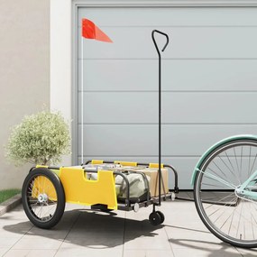Rimorchio Da Bici Giallo E Nero İn Tessuto Oxford E Ferro /