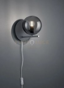 Pure applique metallo colore antracite con sfera fume' d. 16cm p. 2...