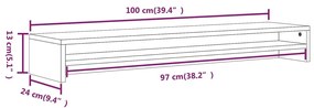 Supporto Monitor Grigio Sonoma 100x24x13cm in Legno Multistrato